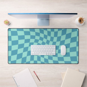Retro Blue Checked Warped Checkered Bureaumat