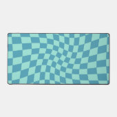 Retro Blue Checked Warped Checkered Bureaumat (Voorkant)