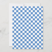 Retro Blue Checker Ready to Pop Cola Baby Shower Kaart (Achterkant)