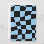 retro blue checkered 67 boy birthday kaart (Achterkant)