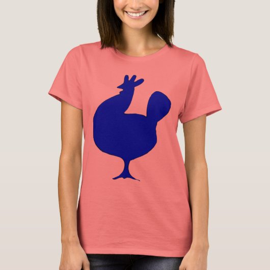 Retro Blue Chicken T-shirt (Voorkant)
