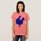 Retro Blue Chicken T-shirt (Voorkant volledig)