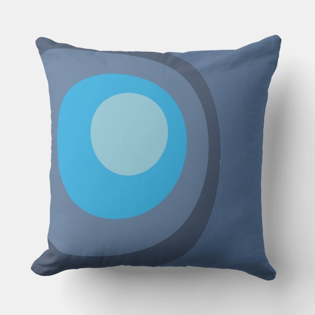 Retro Blue Circles Kussen (Voorkant)