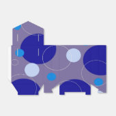 Retro Blue Circles & Ovalen Royal Periwinkle Aqua Bedankdoosjes (Uitgevouwen)