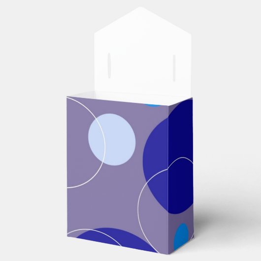 Retro Blue Circles & Ovalen Royal Periwinkle Aqua Bedankdoosjes (Geopend)