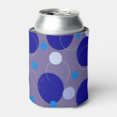 Retro Blue Circles & Ovalen Royal Periwinkle Aqua Blikjeskoeler (Blikje Voorkant)