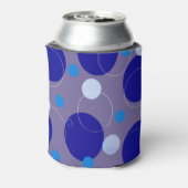 Retro Blue Circles & Ovalen Royal Periwinkle Aqua Blikjeskoeler (Blikje Achterkant)