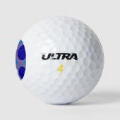 Retro Blue Circles & Ovalen Royal Periwinkle Aqua Golfballen (Logo)