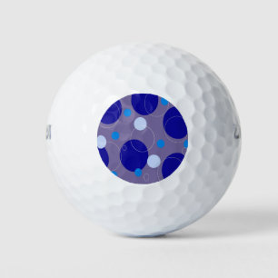 Retro Blue Circles & Ovalen Royal Periwinkle Aqua Golfballen
