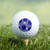 Retro Blue Circles & Ovalen Royal Periwinkle Aqua Golfballen (Insitu Shirt)