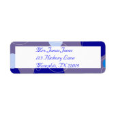 Retro Blue Circles & Ovals Koninklijk retouradres Etiket (Voorkant)