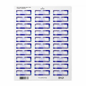 Retro Blue Circles & Ovals Koninklijk retouradres Etiket (Full Sheet)