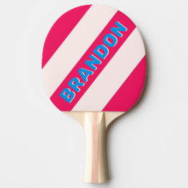 Retro Blue Crush Bold Strepen met Naam Tafeltennisbatje