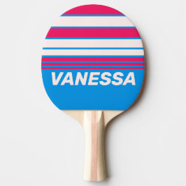 Retro Blue Crush Horizon Strepen met Naam Tafeltennisbatje