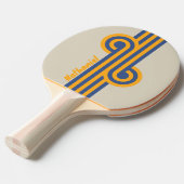 Retro Blue Crush Sunset Loop met Naam Tafeltennisbatje (Voorkant Gekanteld)