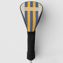 Retro Blue Crush Sunset Pin Strepen met Naam Golfheadcover