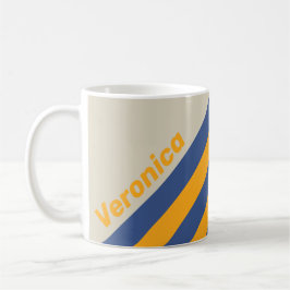 Retro Blue Crush Sunset Strepen met Naam Koffiemok