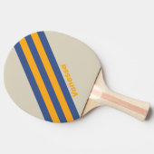 Retro Blue Crush Sunset Stripes met naam Tafeltennisbatje (Zijkant)