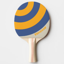 Retro Blue Crush Zonsondergang Cirkel Streep met N Tafeltennisbatje