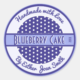 Retro Blue Custom Text Label met poolpunten