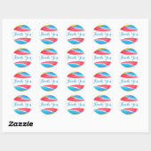 Retro Blue Dank u Abstract Rainbow Wave Rood Ronde Sticker (Vel)