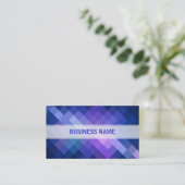 Retro Blue Diamond Pattern Visitekaartje (Staand voorkant)
