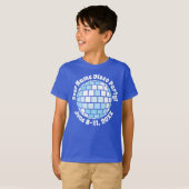 Retro Blue Disco Ball PERSONALIZED T-Shirt (Voorkant volledig)