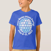 Retro Blue Disco Ball PERSONALIZED T-Shirt (Voorkant)