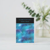 Retro Blue Disco Glam | Oorbel Display Kaart Visitekaartje (Staand voorkant)