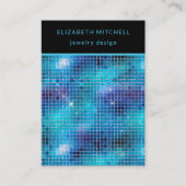 Retro Blue Disco Glam | Oorbel Display Kaart Visitekaartje (Voorkant)