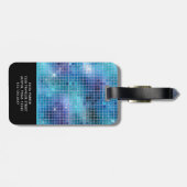 Retro Blue Disco Mirror | Monogram Bagagelabel (Achterkant horizontaal)