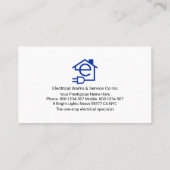 Retro Blue Electric Power Plug Visitekaartje (Achterkant)