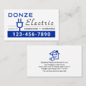 Retro Blue Electric Power Plug Visitekaartje (Voorkant / Achterkant)