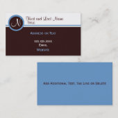 Retro Blue en bruin Visitekaartje (Voorkant / Achterkant)