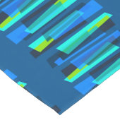 Retro Blue en Green Abstract Print Table Runner Korte Tafelloper (Hoek)