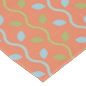 Retro Blue- en groene wijnstokken op Oranje Floral Tafelkleed (Gekanteld)