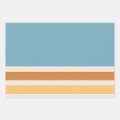 Retro Blue en Oranje blauwe  strepen Inpakpapier Vel (Voorkant 2)