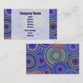 Retro Blue en Oranje cirkels patroon Visitekaartje (Voorkant / Achterkant)