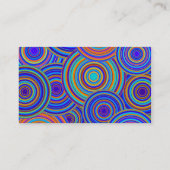 Retro Blue en Oranje cirkels patroon Visitekaartje (Achterkant)