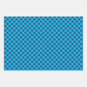 Retro Blue en Paarse Gingham Pset Pattern Inpakpapier Vel (Voorkant 3)