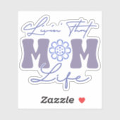 Retro Blue en Paarse Livin' Dat Moeder Leven Vinyl Sticker (Vel)