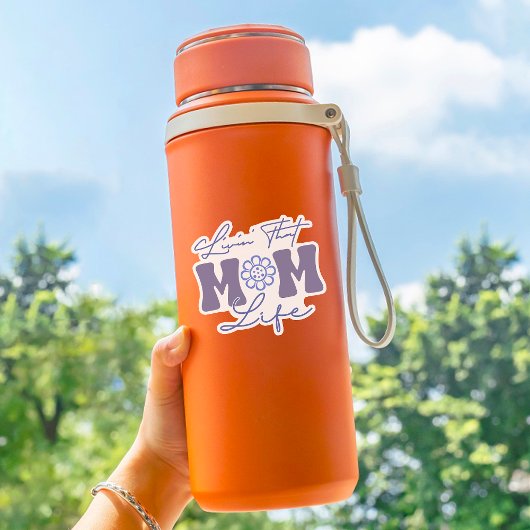 Retro Blue en Paarse Livin' Dat Moeder Leven Vinyl Sticker