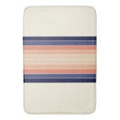Retro Blue en Peach "Surfboard" gestreept Badmat (Voorkant Verticaal)