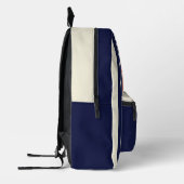 Retro Blue en Peach "Surfboard" gestreept Bedrukte Rugzak (Links)