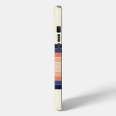 Retro Blue en Peach "Surfboard" gestreept Case-Mate iPhone Case (Achterkant / Links)
