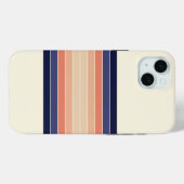 Retro Blue en Peach "Surfboard" gestreept Case-Mate iPhone Case (Achterkant (horizontaal))