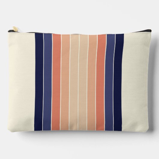Retro Blue en Peach "Surfboard" gestreept Etui (Voorkant)