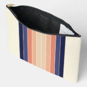 Retro Blue en Peach "Surfboard" gestreept Etui (Open)