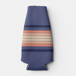 Retro Blue en Peach "Surfboard" gestreept Flesjeskoeler