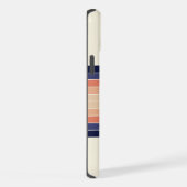 Retro Blue en Peach "Surfboard" gestreept iPhone Hoesje (Rechterkant)